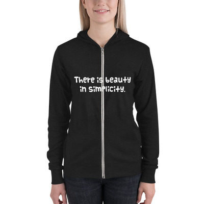 There is beauty in simplicity. - Unisex Triblend Lightweight Zip Hoodie Funny quotes 7832058