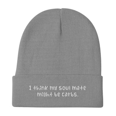 I think my soul mate might be carbs. - Knit Beanie 12" Funny quotes 7817097