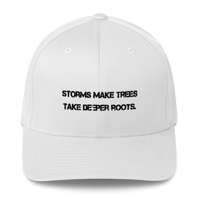 Storms make trees take deeper roots. - Twill Cap Motivational quotes 7820734
