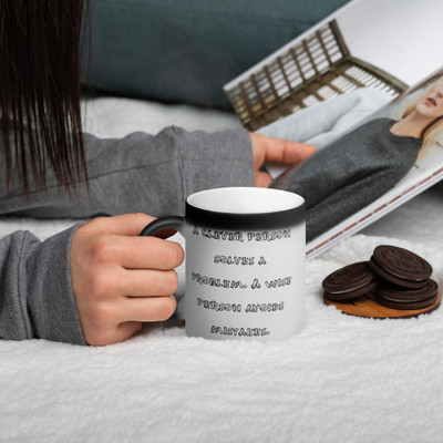 A clever person solves a problem. A wise person avoids mistakes. - Matte Black Magic Mug Funny quotes 7837519