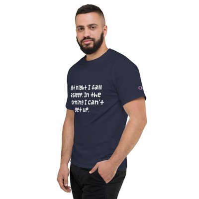 At night I fall asleep. In the morning I can't get up. - Heritage Jersey T-Shirt Funny quotes 7840685