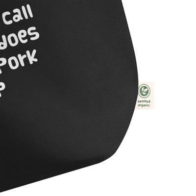 How do you call a pig that does karate? Pork Chop - Organic Cotton Large Tote Funny quotes 7841135
