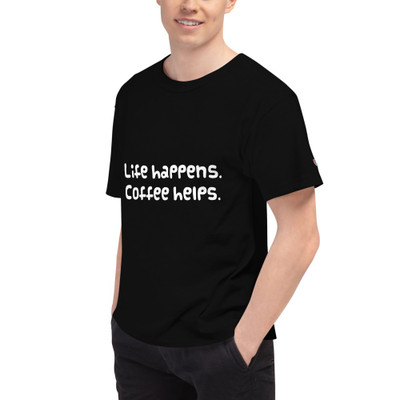 Life happens. Coffee helps. - Heritage Jersey T-Shirt Funny quotes 7840435
