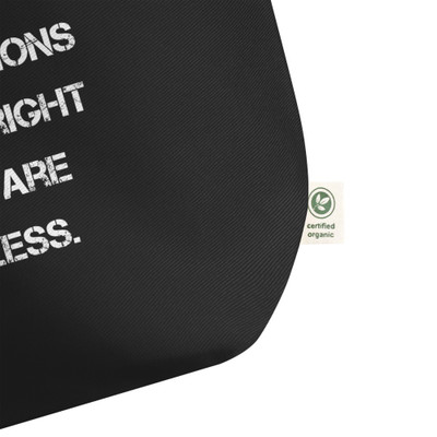 Good conversations with the right people are priceless. - Organic Cotton Large Tote Motivational quotes 7847803