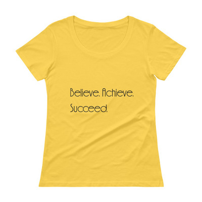 Believe. Achieve. Succeed. - Ladies Sheer Scoopneck T-Shirt Motivational quotes 7852704