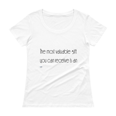 The most valuable gift you can receive is an honest friend. - Ladies Sheer Scoopneck T-Shirt Motivational quotes 7853081