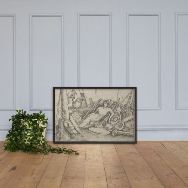 Victory reclining amid trophies - Jacopo de' Barbari - ca. 1498–1500 - Photo Paper Framed Poster Museum quality 7740714