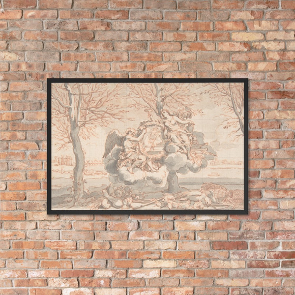 Allegory of Winter, after Sébastien Le Clerc - Anonymous, French, 18th century - 18th century - Photo Paper Framed Poster Museum quality 7746345