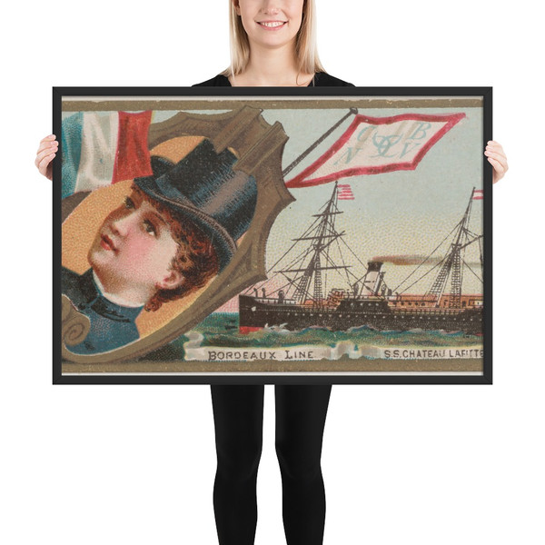 Steamship Chateau Lafitte, Bordeaux Line, from the Ocean and River Steamers series (N83) for Duke brand cigarettes - W. Duke, Sons & Co. - 1887 - Matte Paper Framed Poster Museum quality 7737984