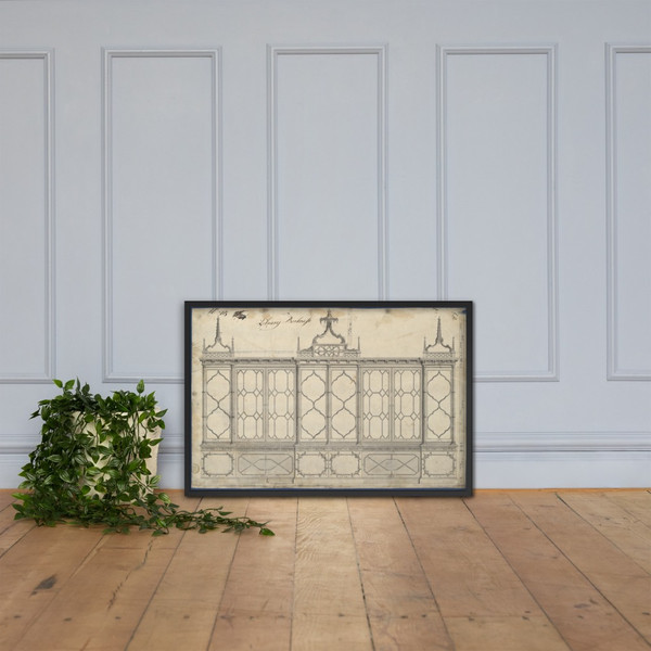 Library Bookcase, from Chippendale Drawings, Vol. II - Thomas Chippendale - 1753 - Photo Paper Framed Poster Museum quality 7748588