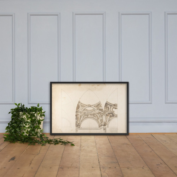 Three Designs for the Ornamentation of Vaults - Anonymous, Italian, Piedmontese, 18th century - 1700–1780 - Photo Paper Framed Poster Museum quality 7744882