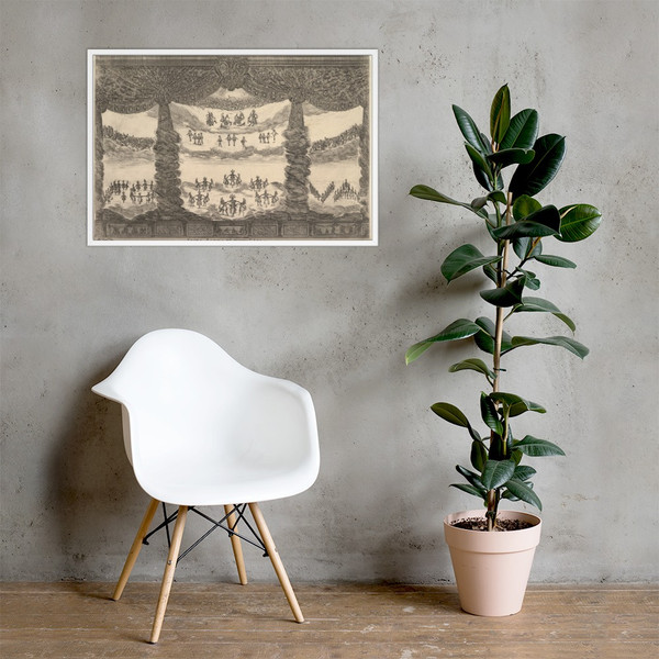 Sixth scene, the heavens, from 'The marriage of the gods' (Le nozze degli Dei) - Stefano della Bella - 1637 - Matte Paper Framed Poster Museum quality 7738042