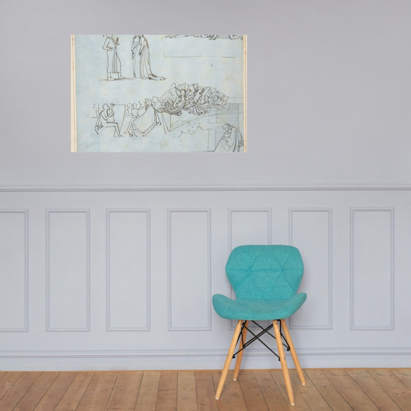 Sheet of Sketches - John Flaxman - 1793 - Paper Poster Museum quality 7743439