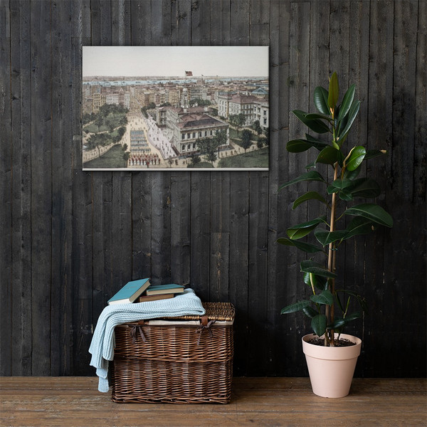 City Hall Park, Broadway, from Park Place to Chambers Street (West Section of the City, Hudson River and Jersey Shore) - Charles Magnus & Company - 1850–1900 - Canvas Museum quality 7743173