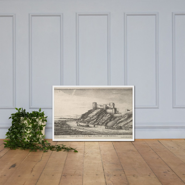 Prospect of Yorke Castle at Tangier, from ye Strand, and the North-West - Wenceslaus Hollar - 1669–73 - Photo Paper Framed Poster Museum quality 7741093