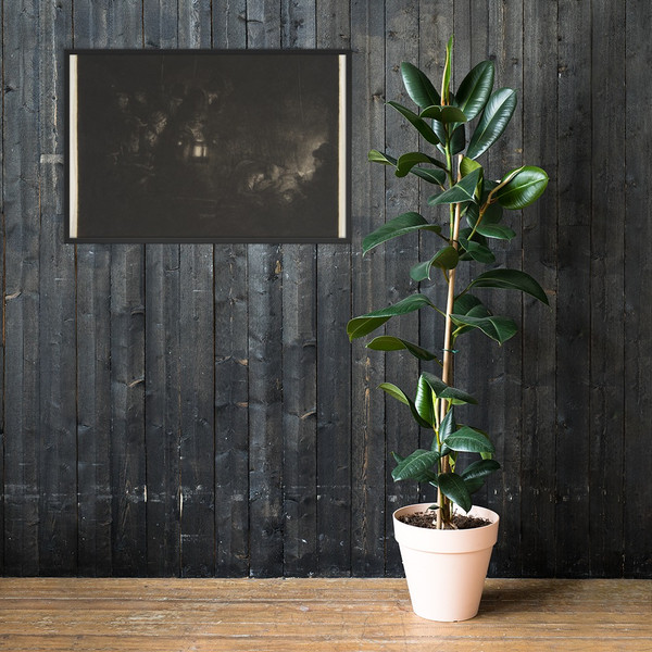 Adoration of the Shepherds:  A Night Piece - Rembrandt (Rembrandt van Rijn) - ca. 1657 - Matte Paper Framed Poster Museum quality 7746895