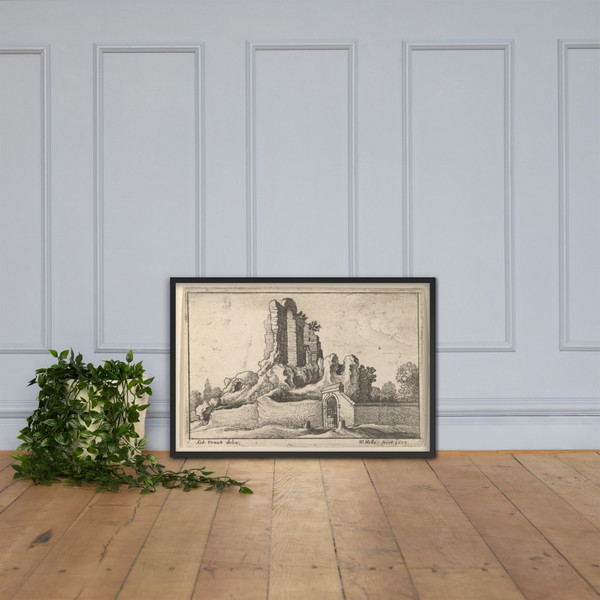 Ruins and a barred gate on the Esquiline Hill in Rome - Wenceslaus Hollar - 1673 - Photo Paper Framed Poster Museum quality 7740054