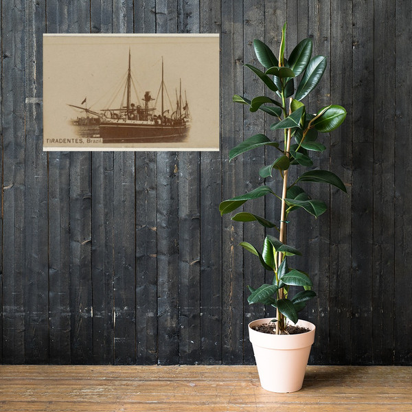 Tiradentes, Brazil, from the Famous Ships series (N50) for Virginia Brights Cigarettes - Allen & Ginter - 1895 - Paper Poster Museum quality 7724275