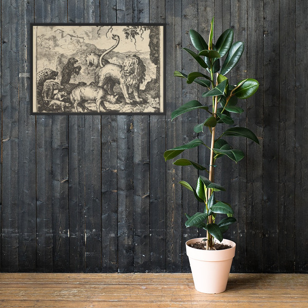 Renard is Accused by the Wolf and Several Animals from Hendrick van Alcmar's Renard The Fox - Allart van Everdingen - 1650–75 - Matte Paper Framed Poster Museum quality 7741398