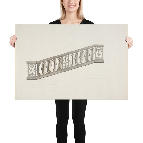 Design for Ornamented Stair Railing - Anonymous, French, 18th century - ca. 1770–90 - Paper Poster Museum quality 7743163