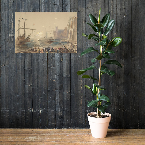 Seascape (recto); Indecipherable sketch (verso) - Hercules Brabazon Brabazon - 1840–1906 - Paper Poster Museum quality 7744546