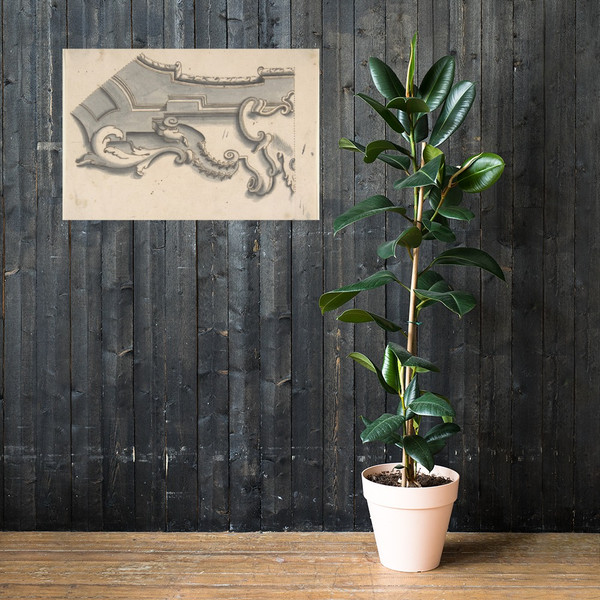 Design for the Corner of a Cove - Anonymous, Italian, Piedmontese, 18th century - 1700–1780 - Paper Poster Museum quality 7745605