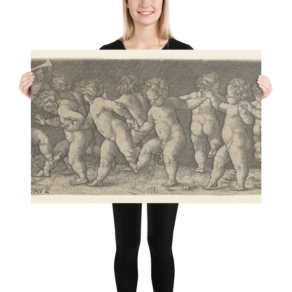 Fifteen Nude Children Dancing - Heinrich Aldegrever - 1535 - Photo Paper Poster Museum quality 7724282