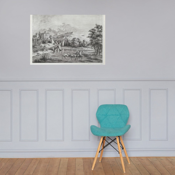 View of the Temple of Vesta - Jean Jacques de Boissieu - 1774 - Paper Poster Museum quality 7745837