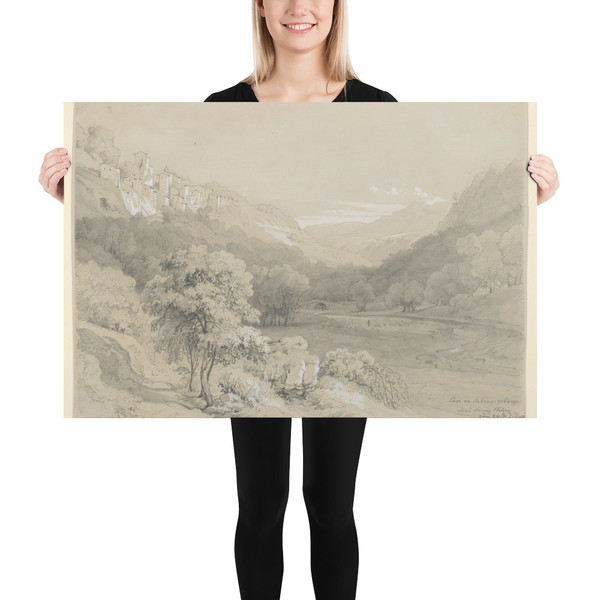 A View of Cavi in the Sabine Hills - Louis Gurlitt - 1848 - Paper Poster Museum quality 7742547