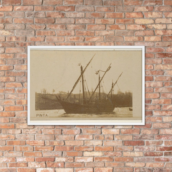 Pinta, from the Famous Ships series (N50) for Virginia Brights Cigarettes - Allen & Ginter - 1895 - Matte Paper Framed Poster Museum quality 7724308