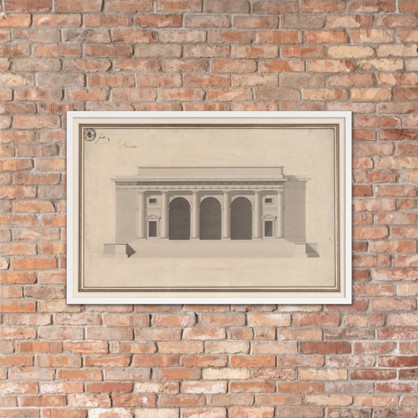 Design for a Façade - Anonymous, French, 18th century - mid-18th century - Photo Paper Framed Poster Museum quality 7748794