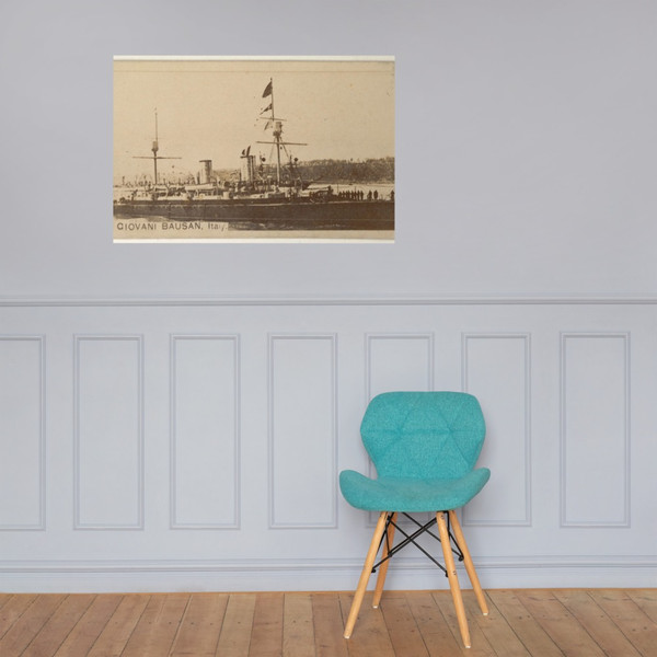 Giovani Bausan, Italy, from the Famous Ships series (N50) for Virginia Brights Cigarettes - Allen & Ginter - 1895 - Paper Poster Museum quality 7747586