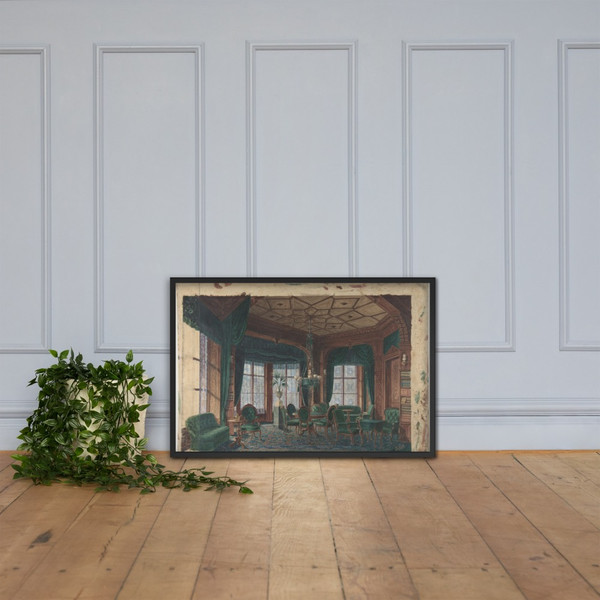 Interior of a Smoking-Room or Club-Room - A. Fix - 1878 - Photo Paper Framed Poster Museum quality 7744958