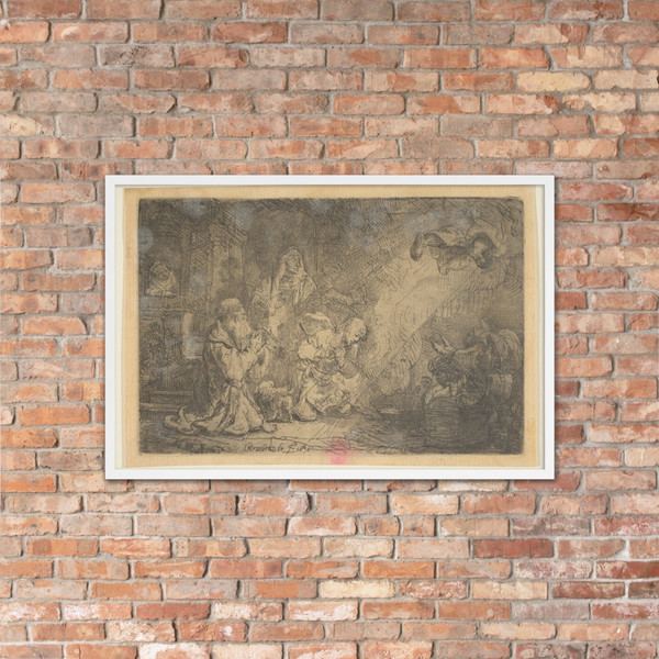The Angel Departing from the Family of Tobias - Rembrandt (Rembrandt van Rijn) - 1641 - Photo Paper Framed Poster Museum quality 7724232