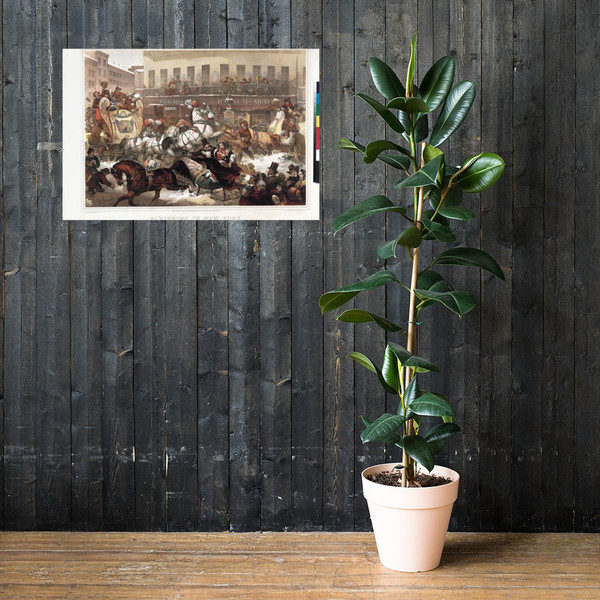 Sleighing in New York - Thomas Benecke - 1855 - Paper Poster Museum quality 7746423