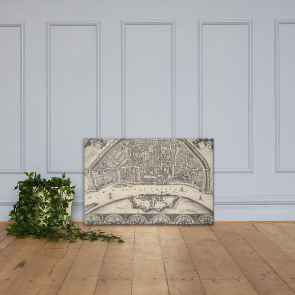 Cologne and Deutz - Wenceslaus Hollar - 1635 - Canvas Museum quality 7739835