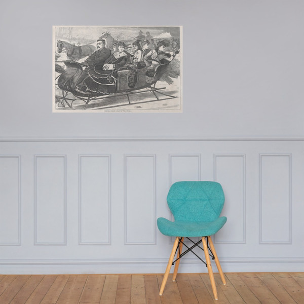 Christmas Belles (Harper's Weekly, Vol. XIII) - Winslow Homer - January 2, 1869 - Photo Paper Poster Museum quality 7747389