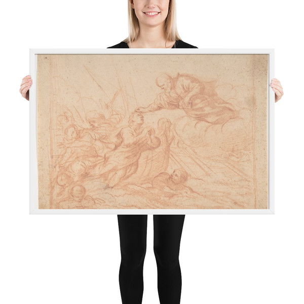 Christ Stilling the Tempest ? - Paolo De Matteis - 1662–1728 - Photo Paper Framed Poster Museum quality 7744783