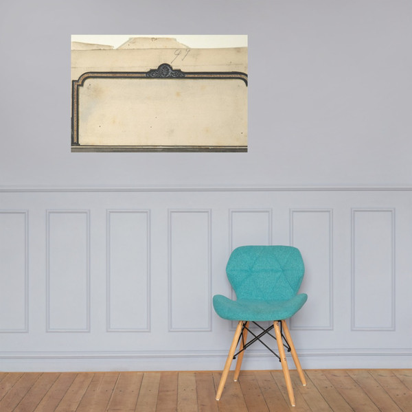 Design for a Mirror to go over a Cabinet - Anonymous, British, 19th century - 19th century - Paper Poster Museum quality 7724306