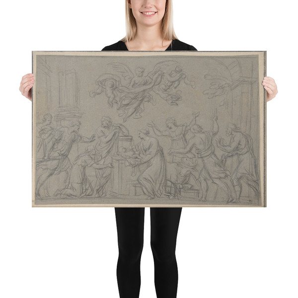 The Nativity - Louis Licherie de Beurie - Canvas Museum quality 7746364