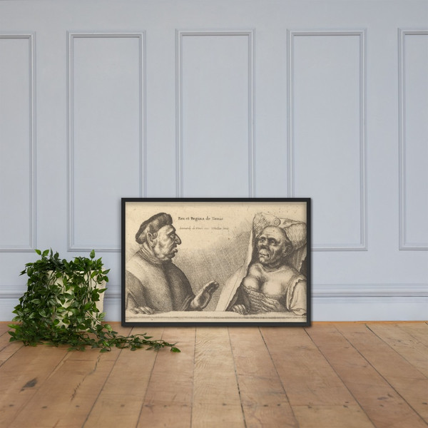 Rex et Regina de Tunis - Wenceslaus Hollar - 1645 - Matte Paper Framed Poster Museum quality 7741477
