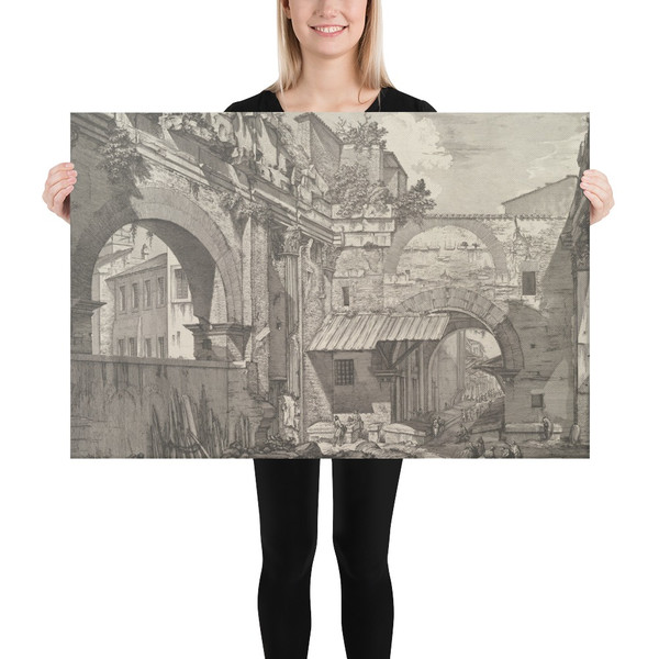 Veduta interna dell'Atrio del Portico di Ottavia (Internal View of the Atrium of the Portico of Octavia), in: 'Vedute di Roma' (Views of Rome) - Giovanni Battista Piranesi - 1760 - Canvas Museum quality 7742534