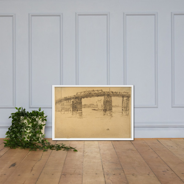 Old Battersea Bridge - James McNeill Whistler - 1879 - Photo Paper Framed Poster Museum quality 7742173
