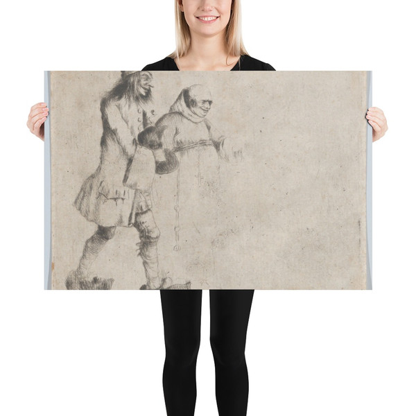 Happy Peasant and Monk - Henry William Bunbury - 1770 - Photo Paper Poster Museum quality 7746752