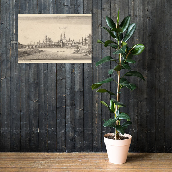 Ingolstadt - Wenceslaus Hollar - 1665 - Paper Poster Museum quality 7740910