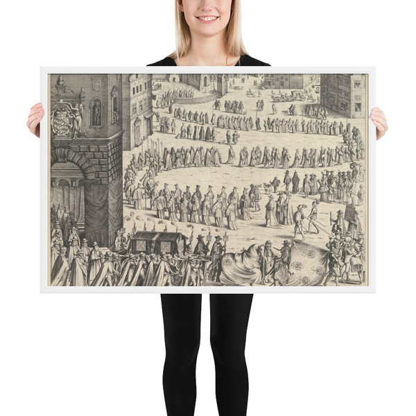 Funeral of General Johan Baptiste von Taxis - Wenceslaus Hollar - 1645 - Photo Paper Framed Poster Museum quality 7723992