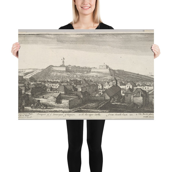 Prospect of the inner part of Tangier, with the upper Castle, from South-East - Wenceslaus Hollar - 1669–73 - Photo Paper Poster Museum quality 7741071