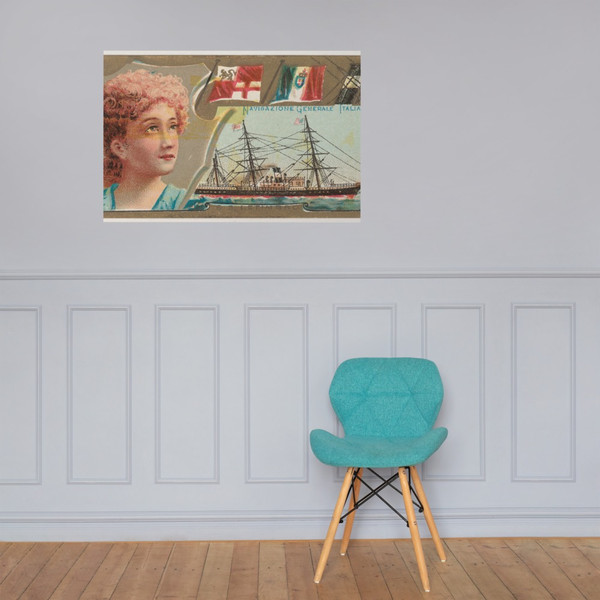 Navigazione Generale Italiana, from the Ocean and River Steamers series (N83) for Duke brand cigarettes - W. Duke, Sons & Co. - 1887 - Photo Paper Poster Museum quality 7737667