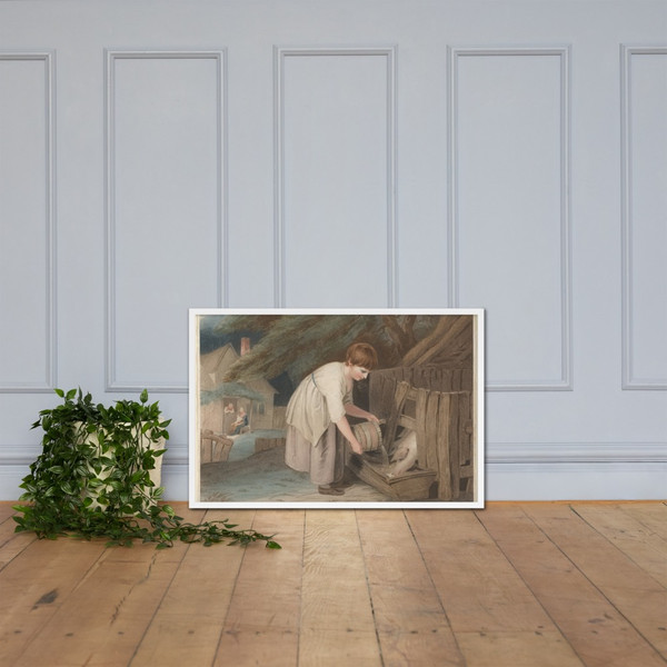 Girl and Pigs - Thomas Gaugain - May 1, 1802 - Matte Paper Framed Poster Museum quality 7746956