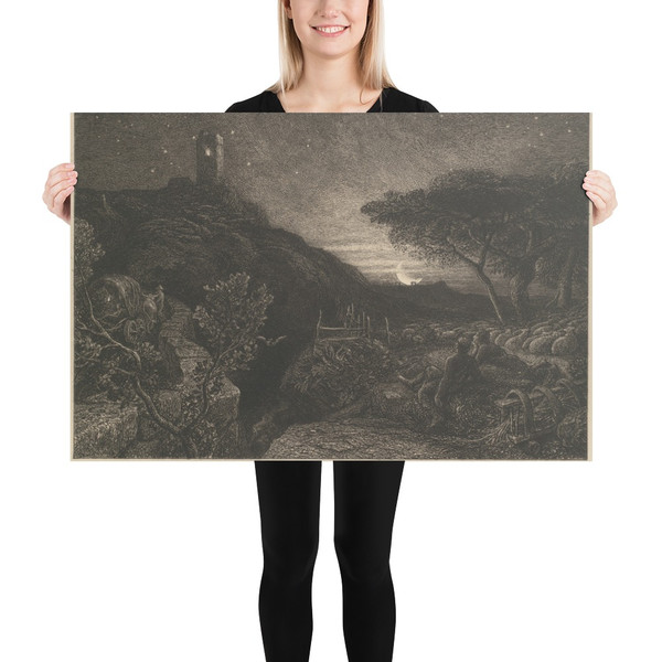 The Lonely Tower - Samuel Palmer - 1879 - Photo Paper Poster Museum quality 7737859